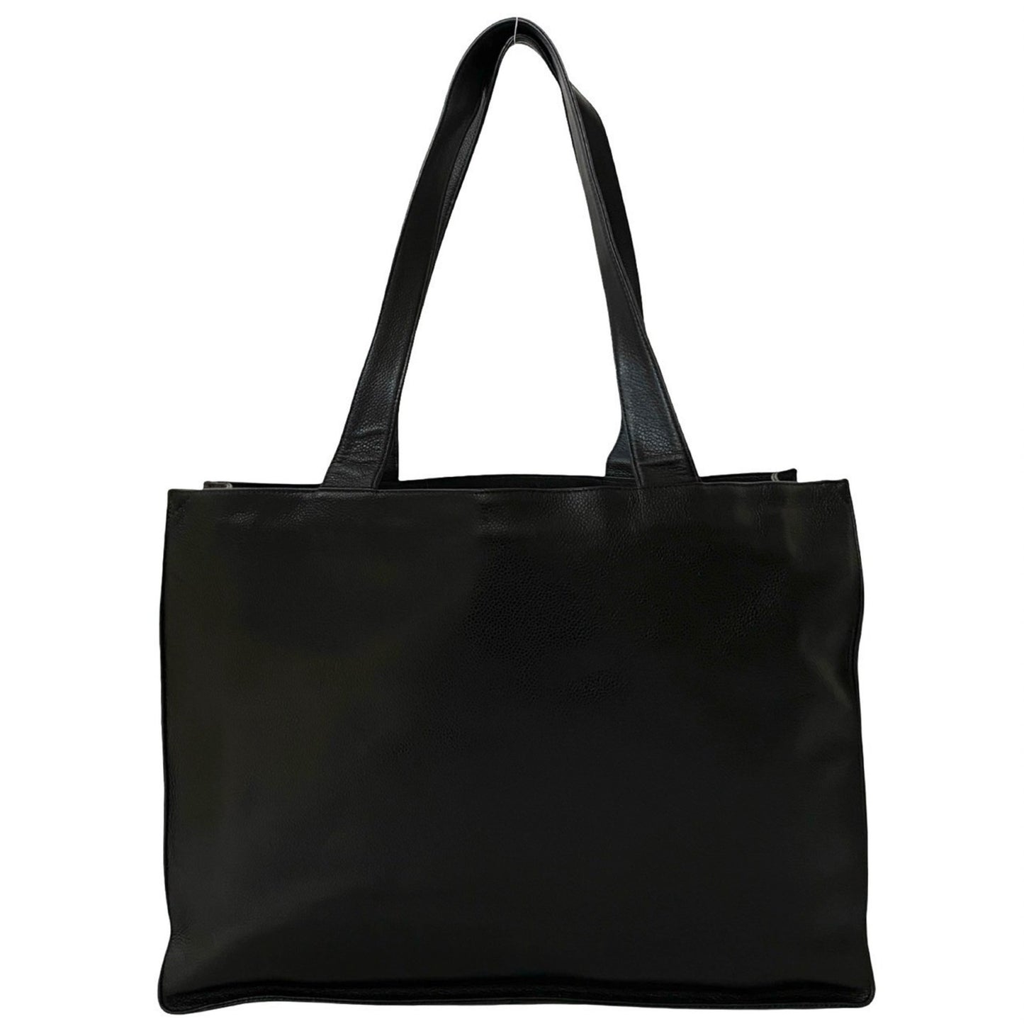 Chanel Deka Coco Mark Matte Caviar Leather Tote Bag/Semi Shoulder Bag Black 31287