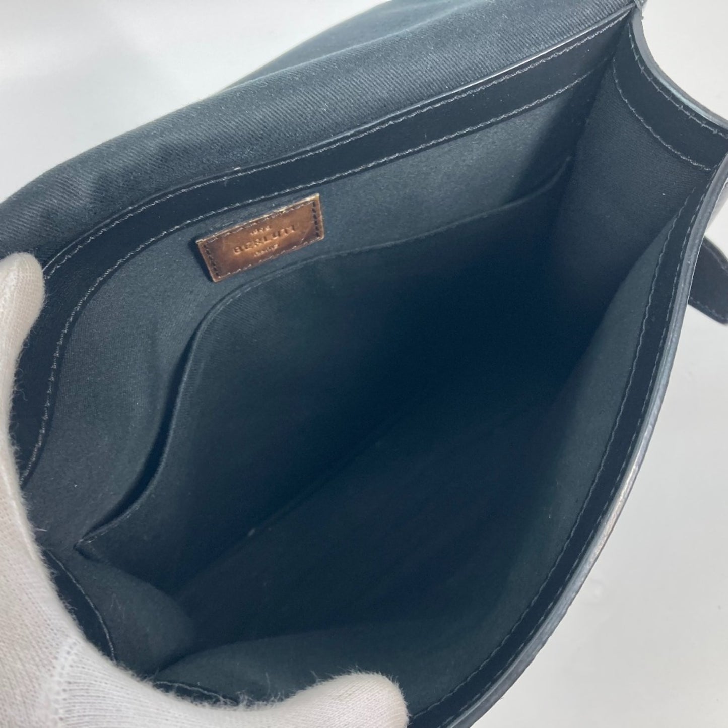 Berlutti Crossbody Flap Messenger Shoulder Bag Blackbased Gray Based