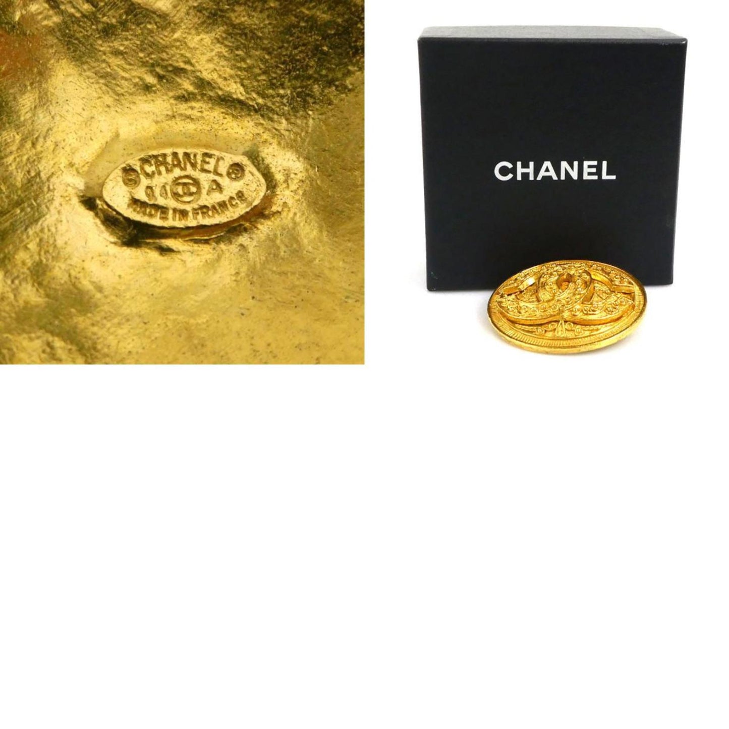 Chanel Brooch Coco Mark Metal Gold