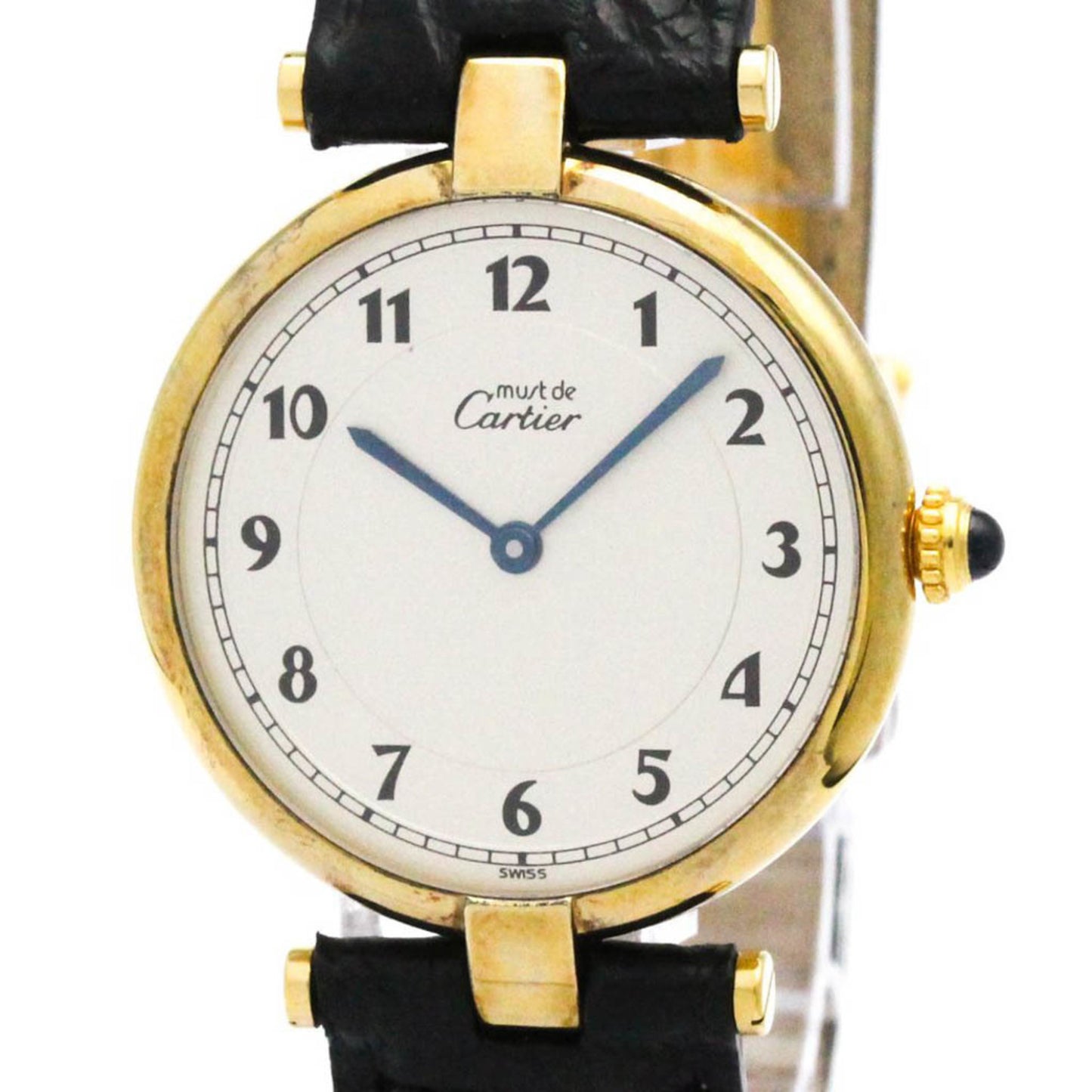 Cartier Must Vermeil Gold Plated Leather Quartz