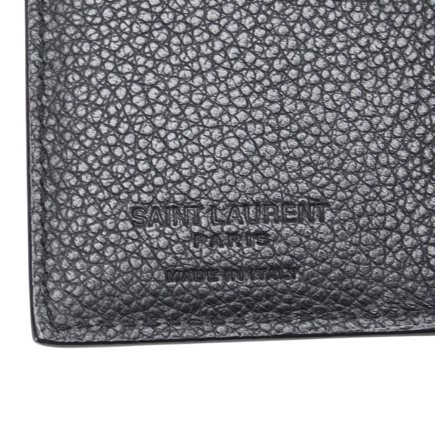Saint Laurent Tri-Fold Compact Wallet Black Leather