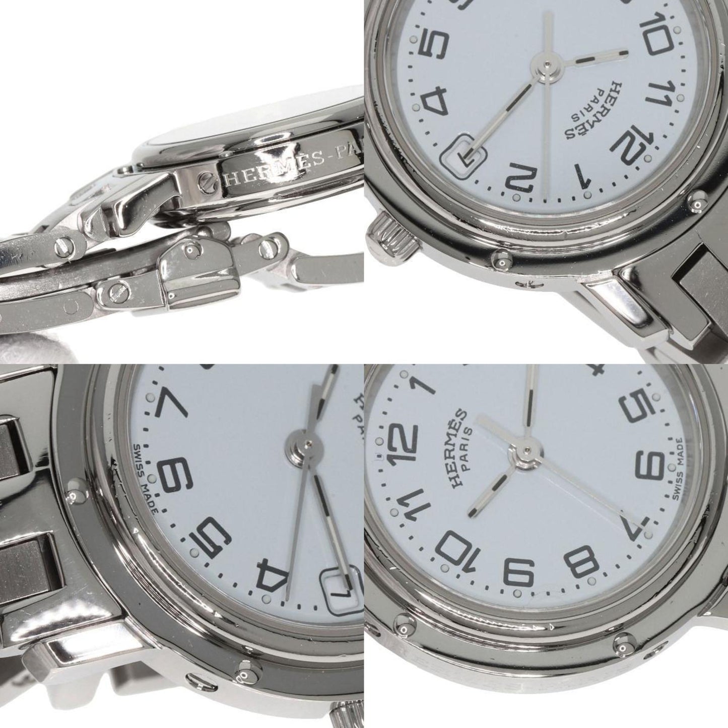 Hermes Cl4.210 Clipper Watch Stainless Steel Ss