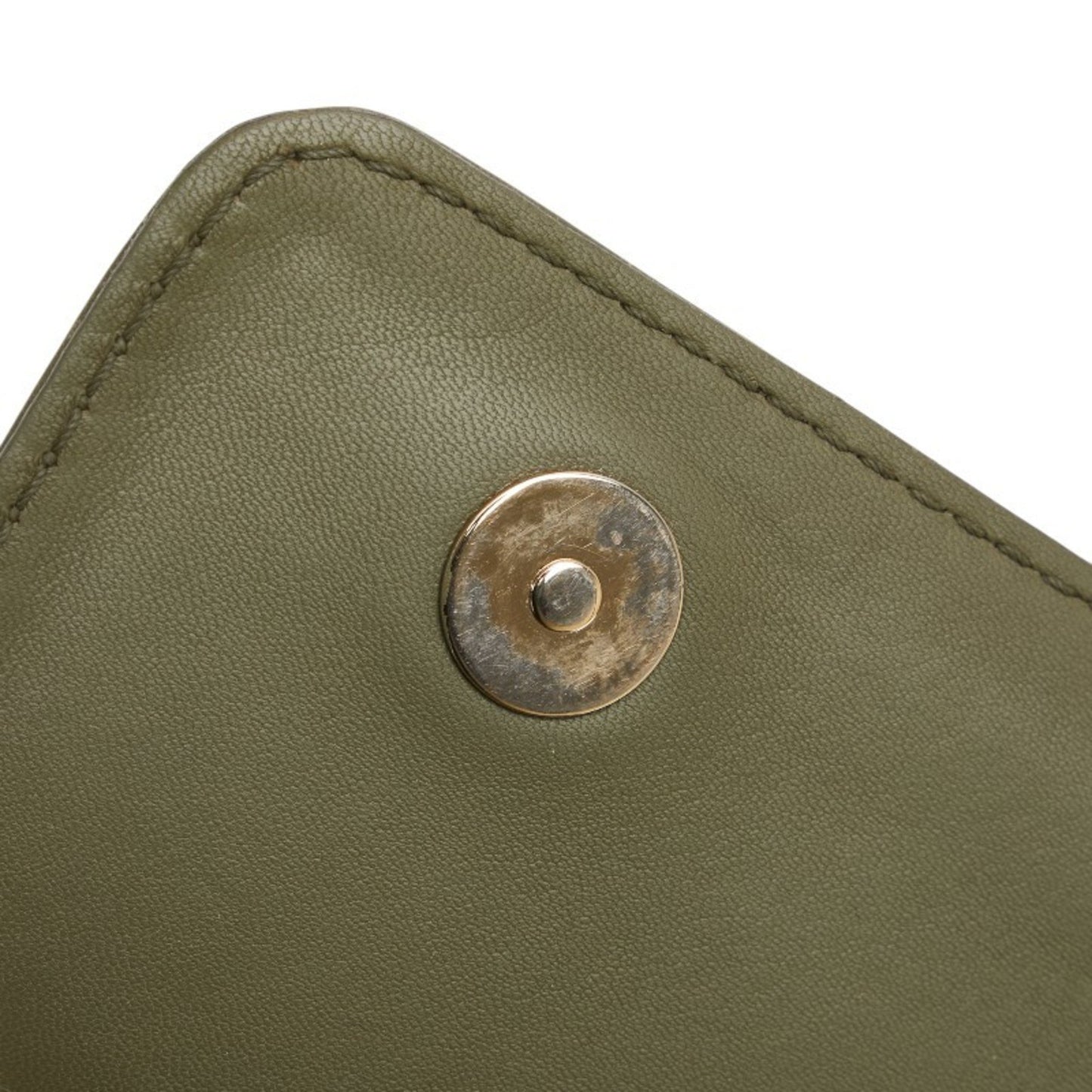 Valentino Garavani Studded Chain Shoulder Bag/Clutch Bag In Khaki