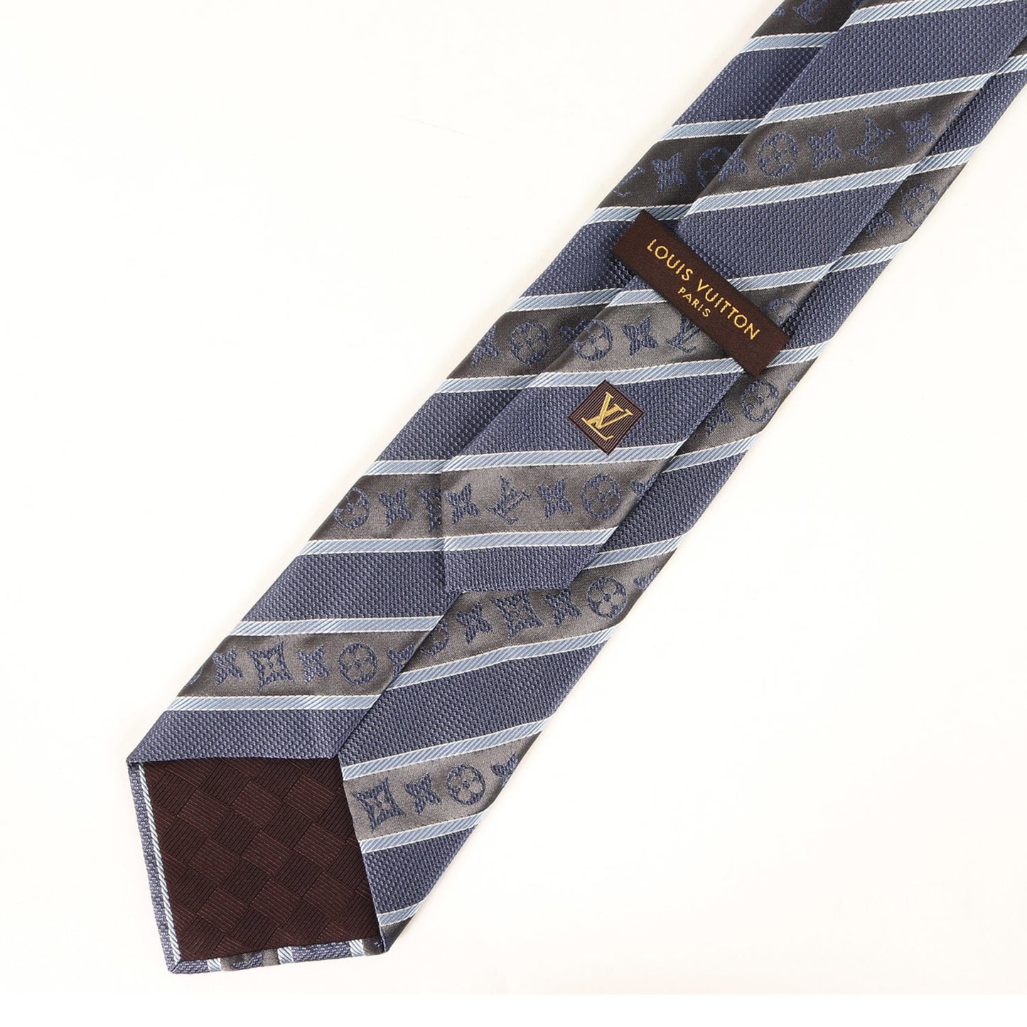 Louis Vuitton Monogram Regimental Silk Cravate Blue