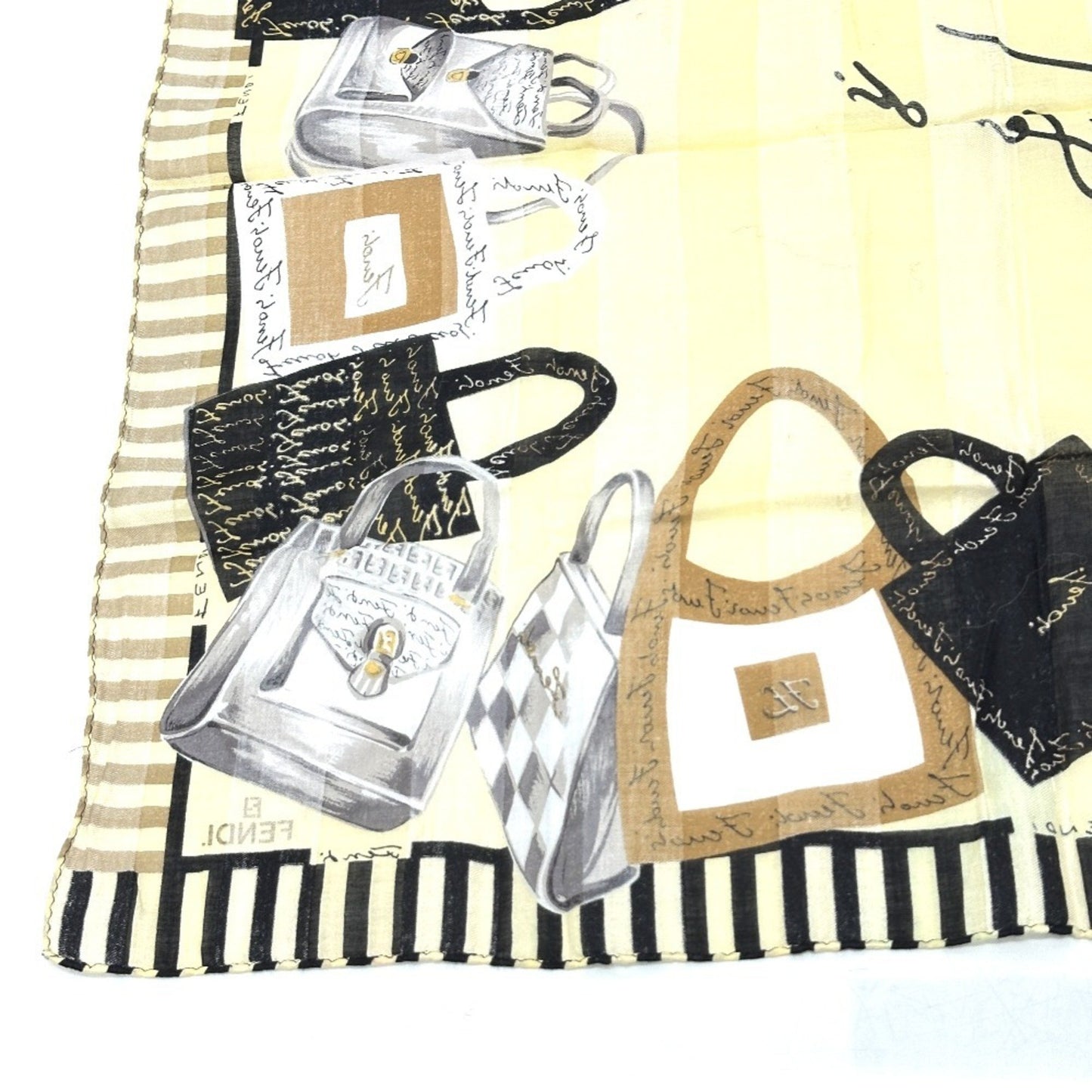 Fendi Logo Handkerchief Scarf Cotton