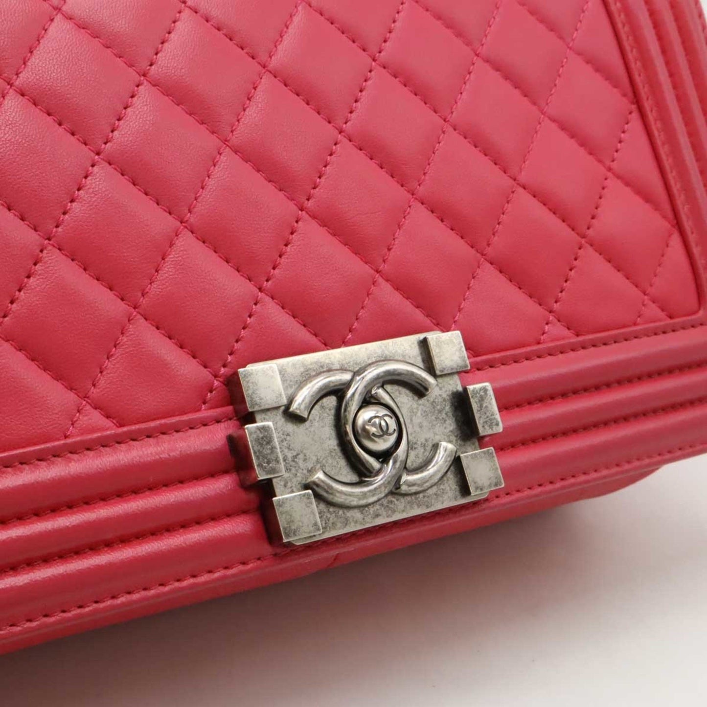 Chanel Boy Chanel Matelasse Coco Mark Chain Bag Shoulder Leather Pink A67086