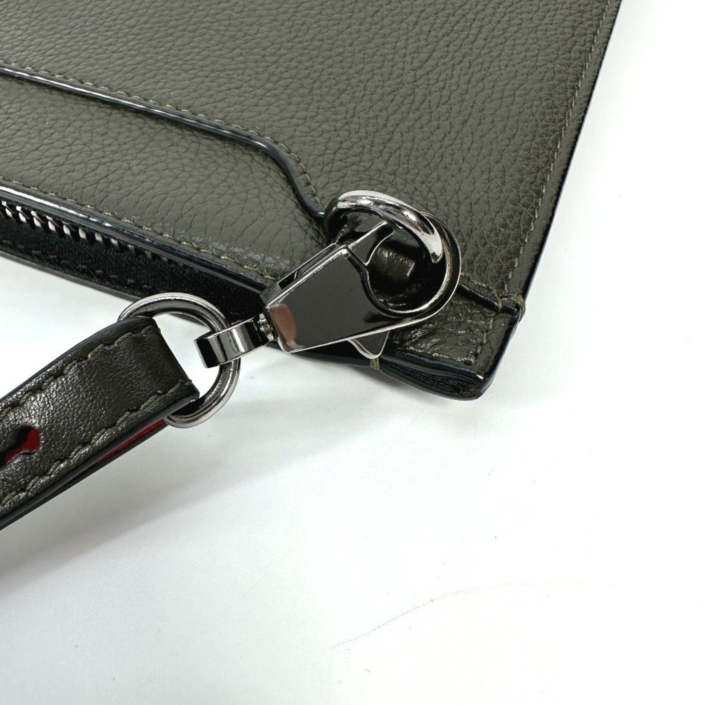 Christian Louboutin Logo 2Way Bag Pochette Clutch Shoulder Leather