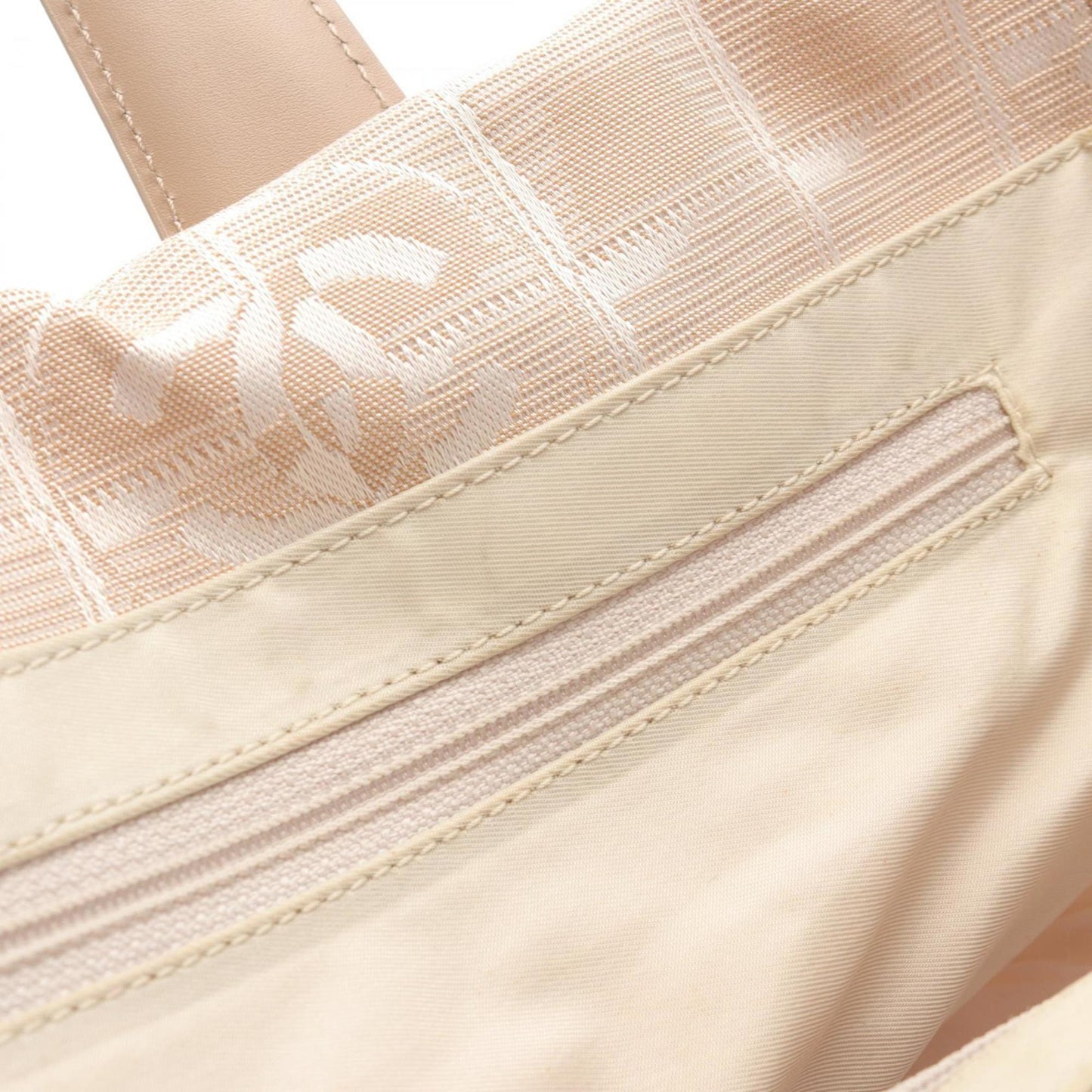 Chanel New Travel Line Mm Tote Bag Leather Nylon Canvas