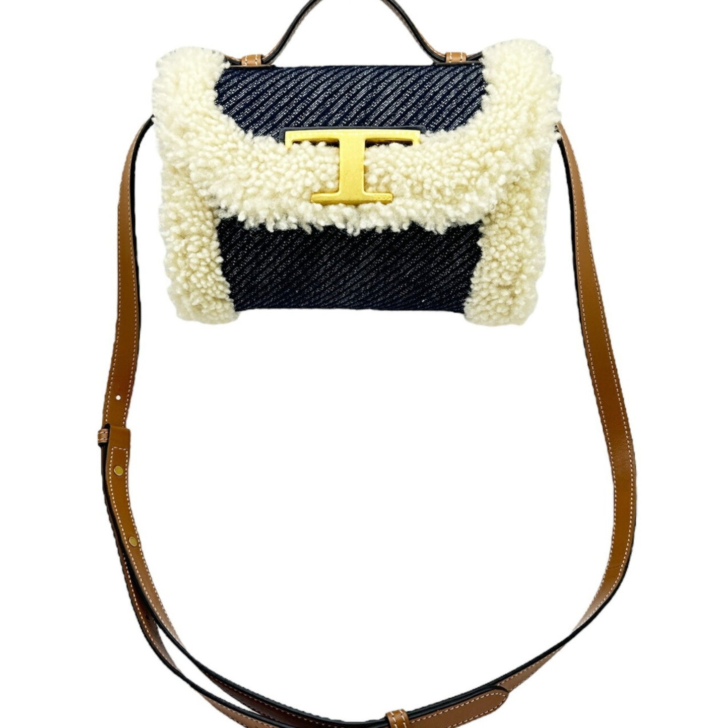 Tod'S Tods Shoulder Bag T Timeless Denim Sheepskin Blue Navy