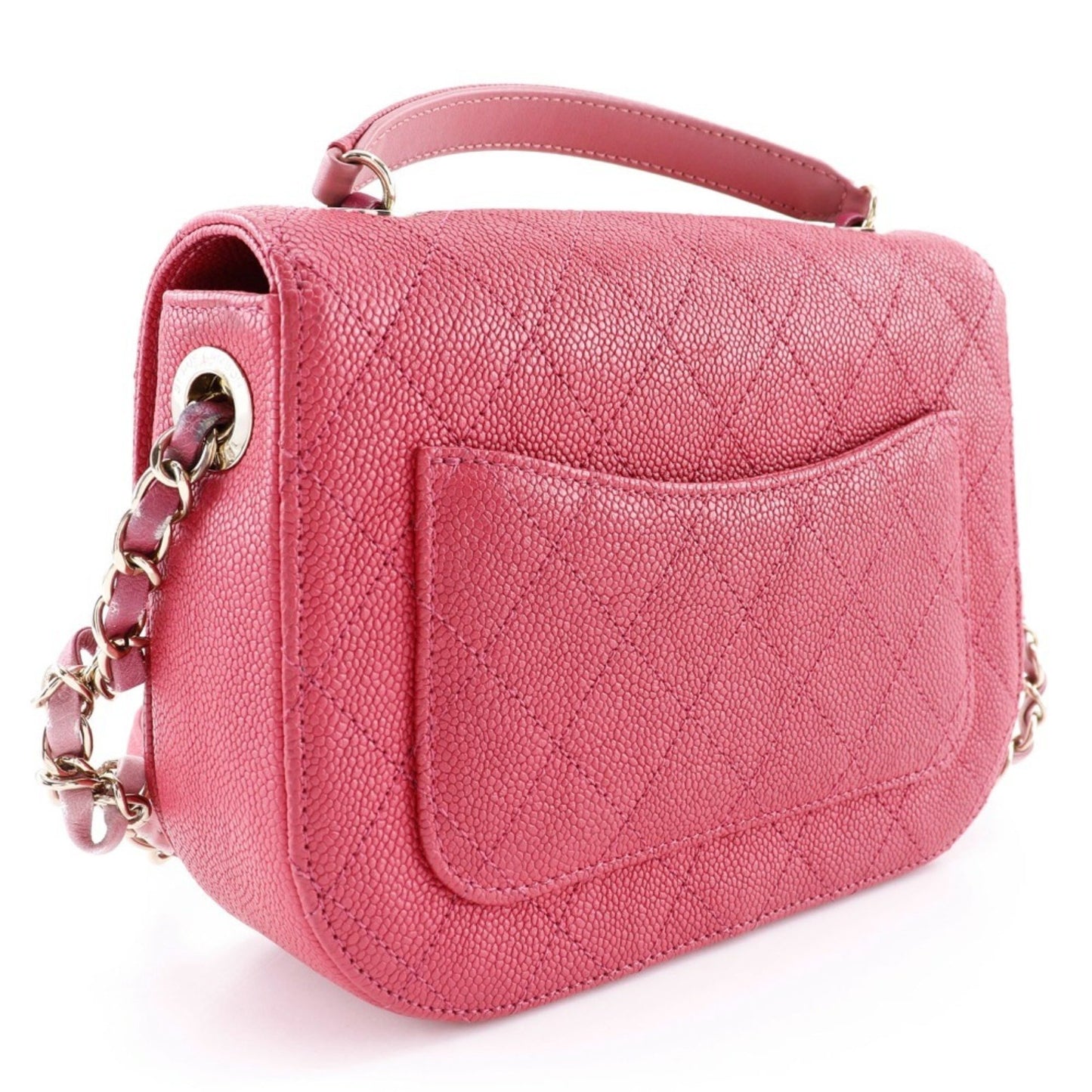 Chanel Coco Mark Handbag Shoulder A93659 Caviar Skin 2018 Pink 2Way Flap Top Handle