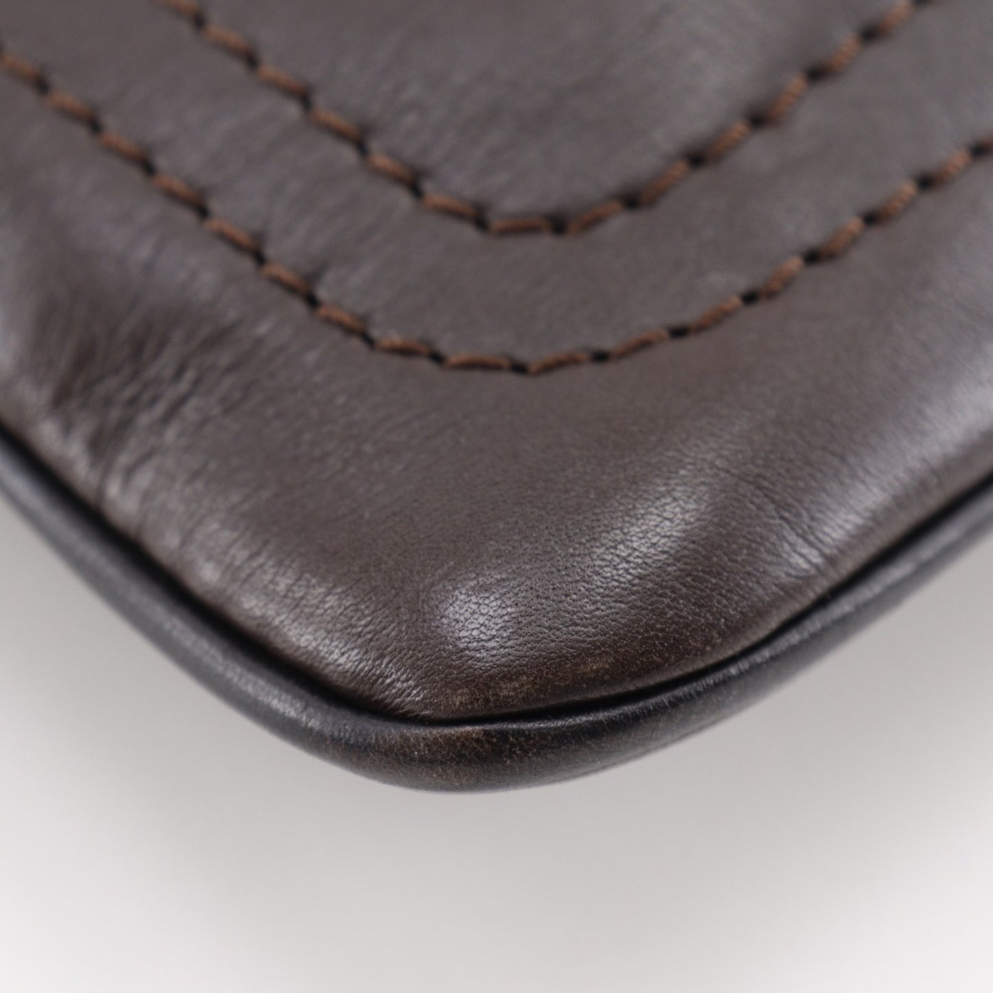 Louis Vuitton Louis Vuitton Sac Plat Shoulder Bag Utah M92073 Calfskin Cafe 2004 Brown Lm0024