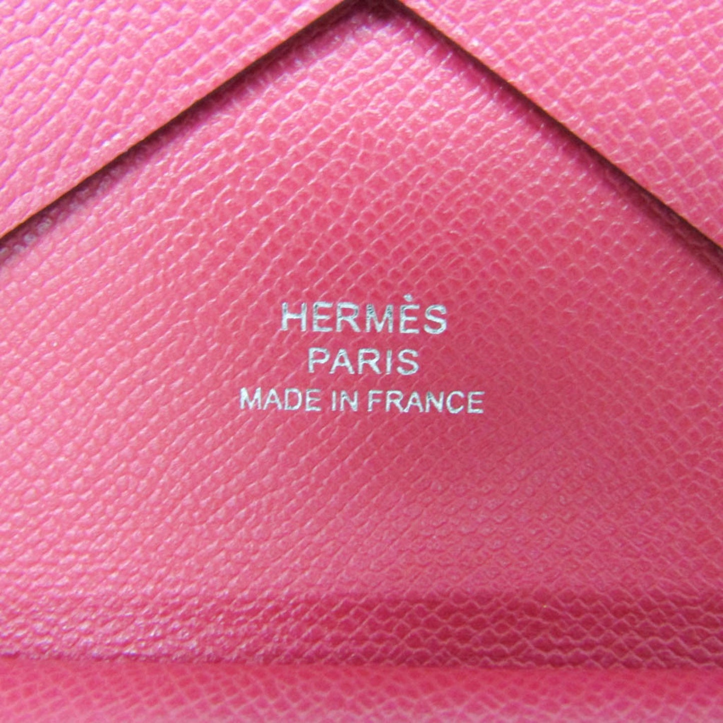 Hermes Calvi Duo Leather Card Case Ruby