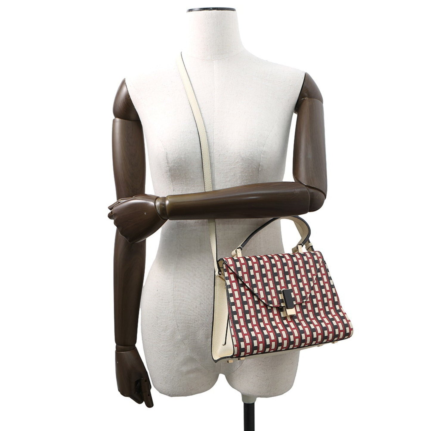 Valextra Handbag Iside Mini Leather 2Way Shoulder Bag White
