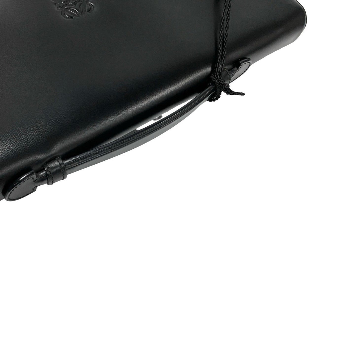 Loewe Anagram Logo Leather Genuine 2-Way Business Bag Handbag Shoulder Black 86242