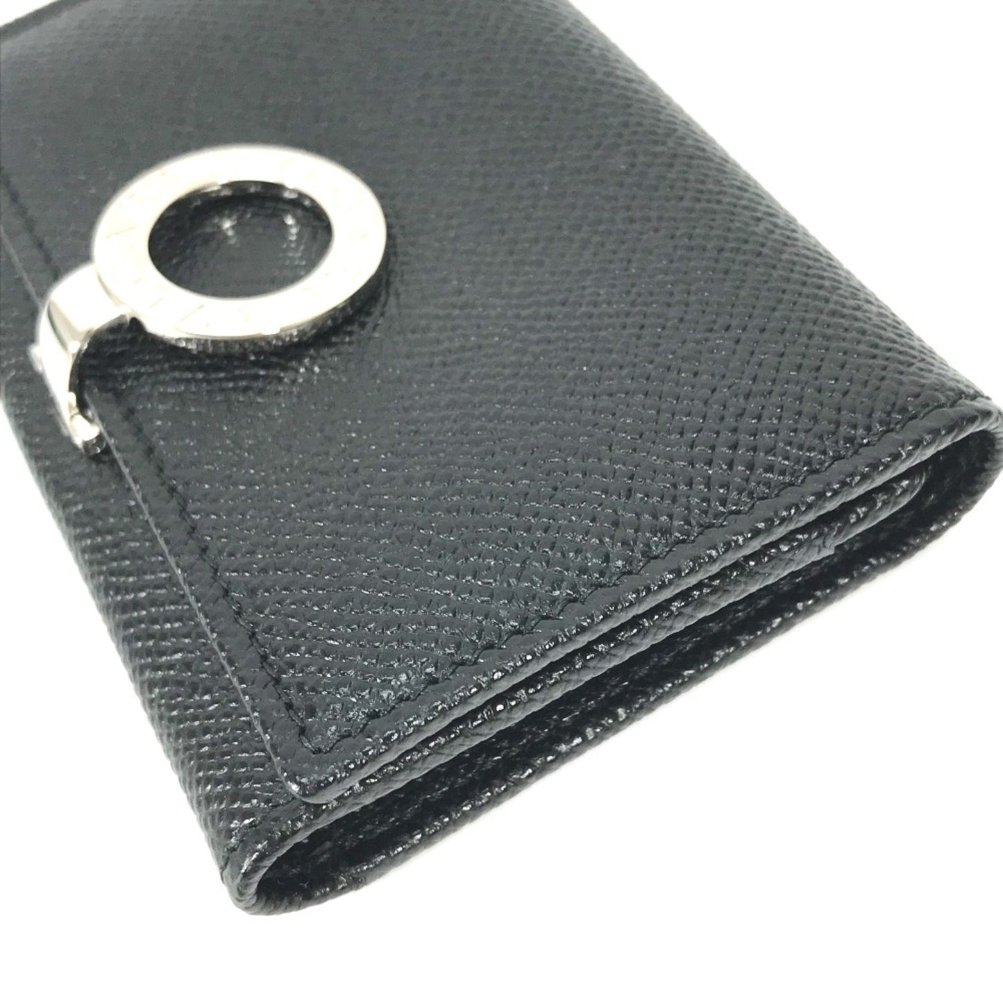 Bvlgari 30420 Bifold Business Card Holder Pass Case Card Case Black