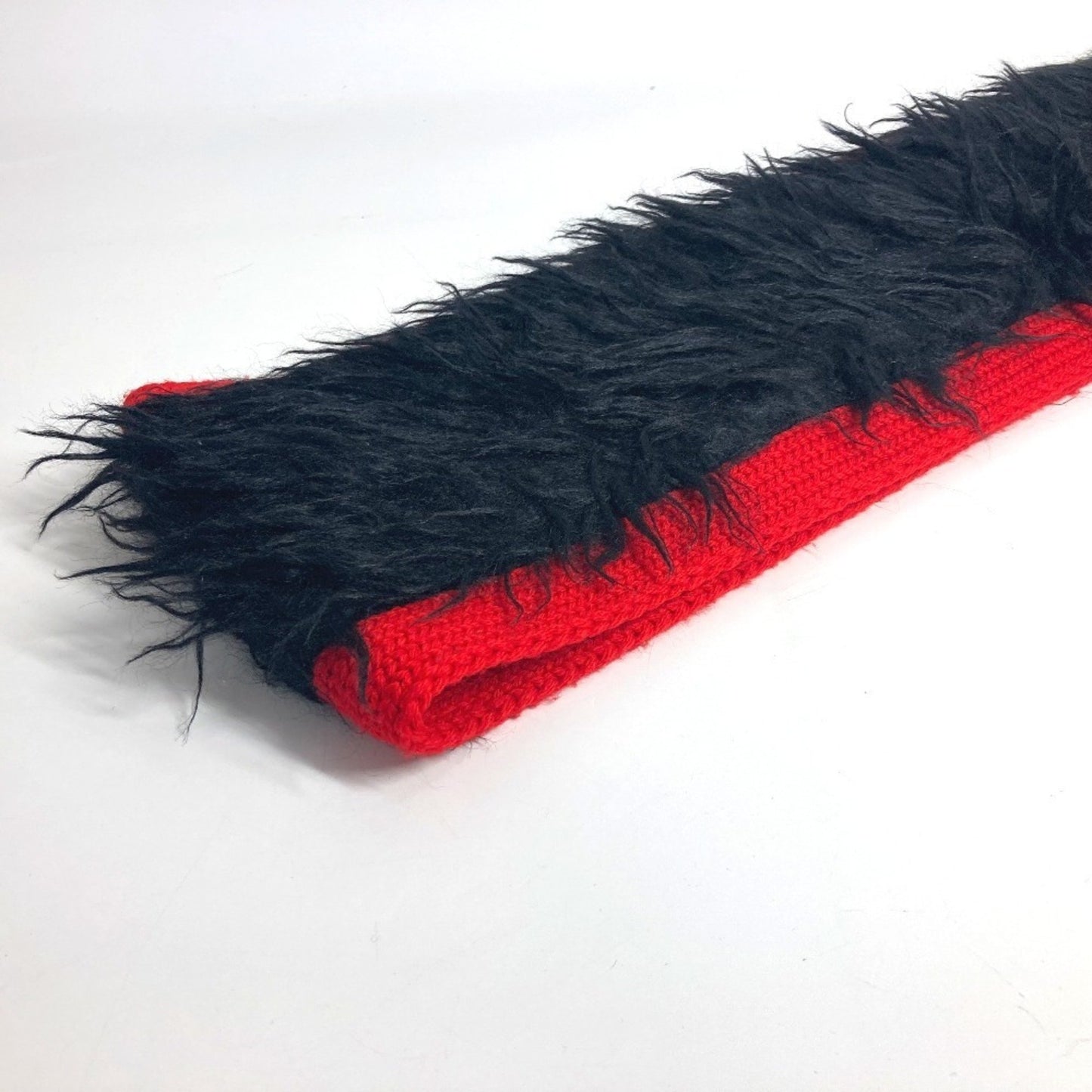 Prada Prada Bicolor Fur Scarf Wool Cotton