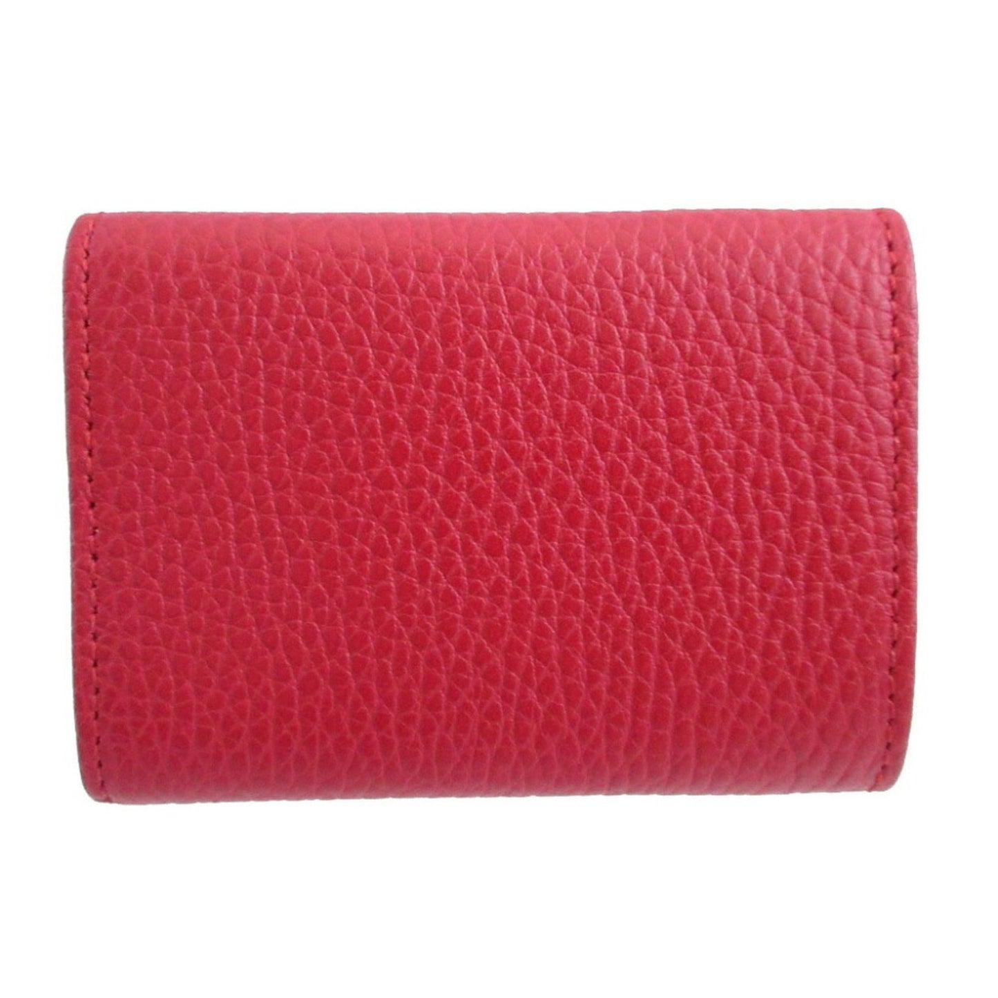 Like New Gucci Gg Marmont 523277 Compact Wallet Leather Red Bi-Fold 0981Gucci