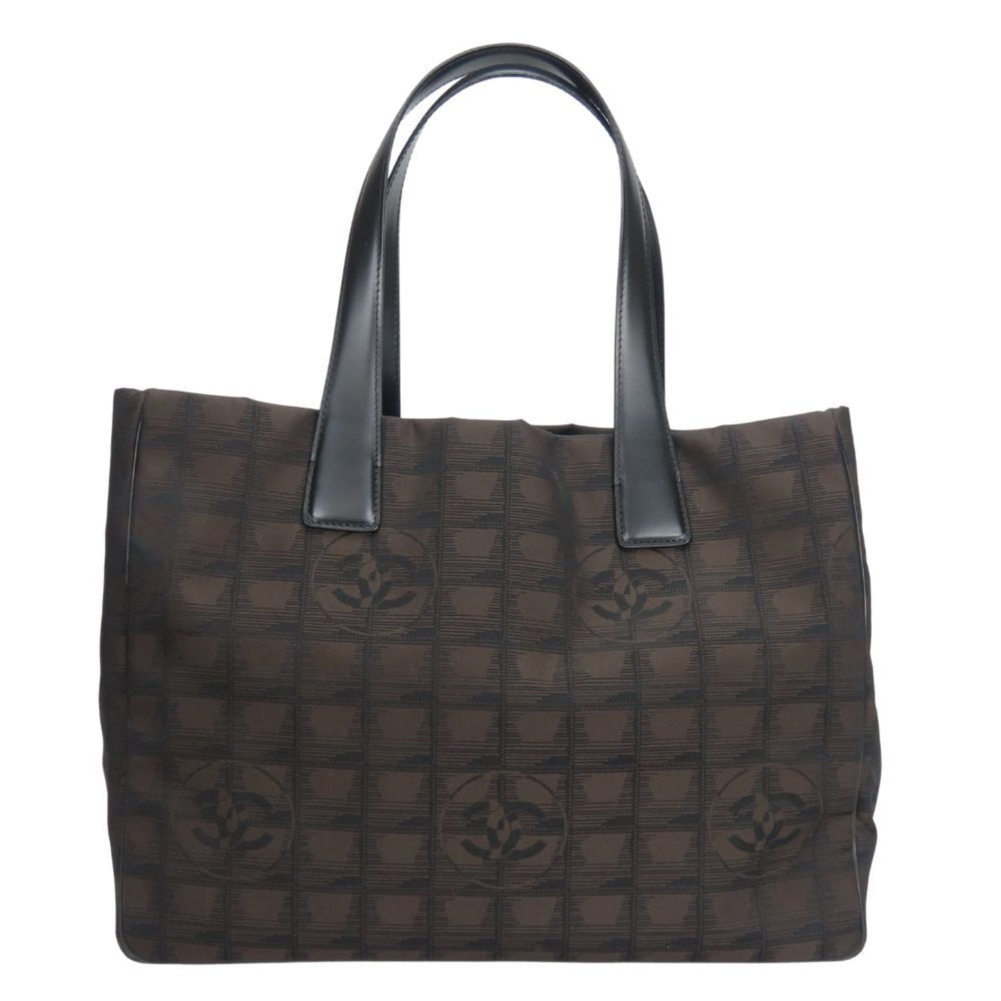 Chanel Tote Bag Mm New Travel Line Jacquard Nylon Maroon