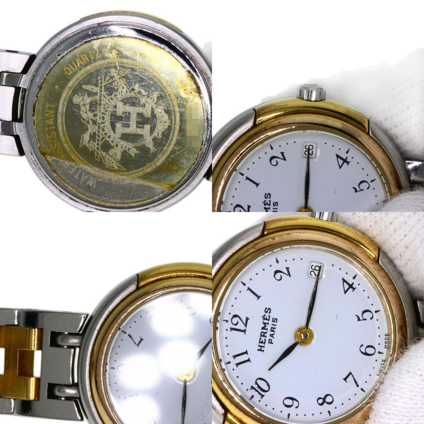 Hermes Windsor Watch Stainless Steel Combination