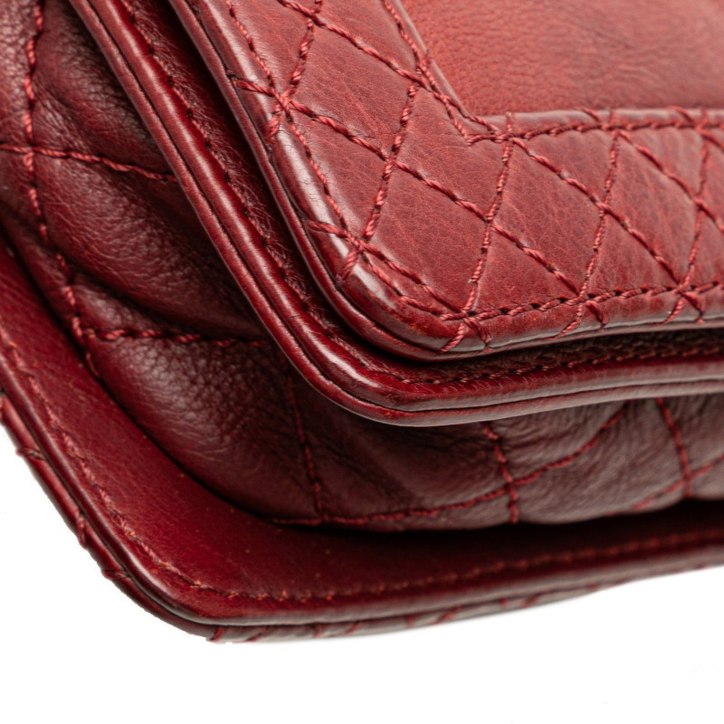 Chanel Boy Chanel Coco Mark Chain Shoulder Bag In Wine Red