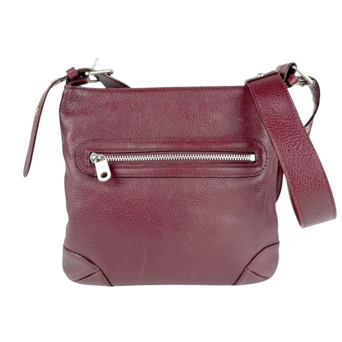 Chlo Chloe Shoulder Bag Leather Burgundy Silver