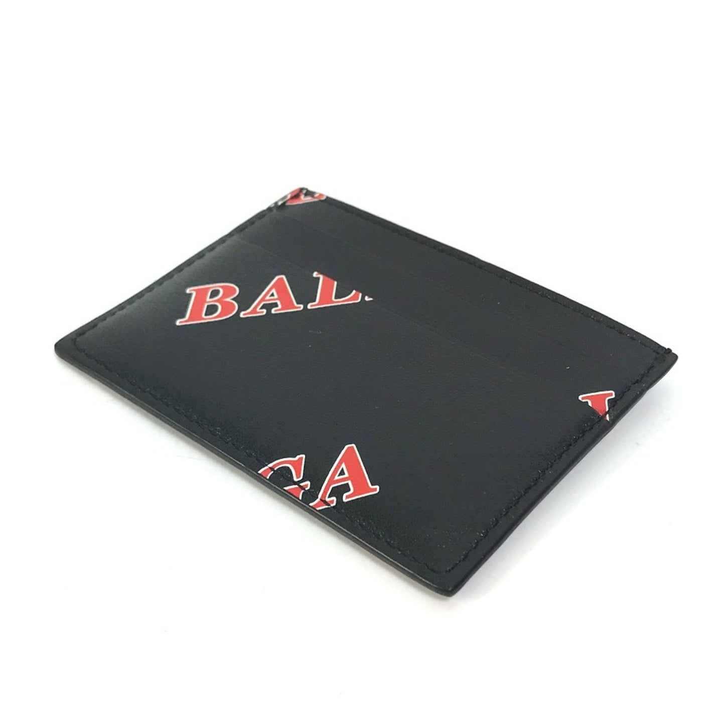 Balenciaga 594309 Logo Print Name Card Holder Card Case Black