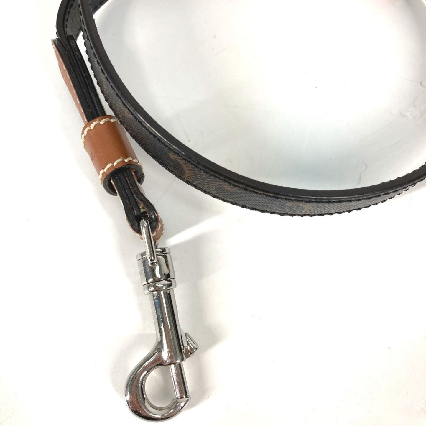 Celine 4M1582Eav.04Li Triomphe Dog Pet Dog Lead Tan Brown