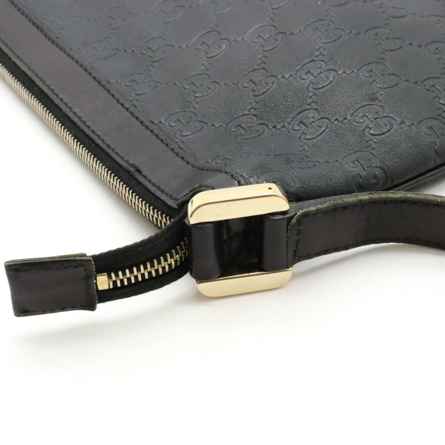 Gucci Guccissima Shoulder Bag Leather Black 145991