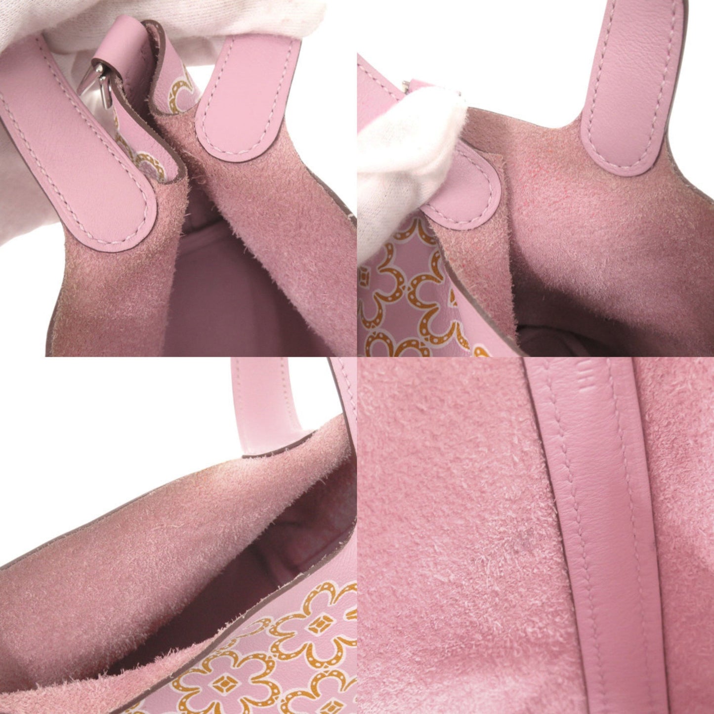 Herms Picotin Lock Micro Lucky Daisy Handbag In Swift Leather