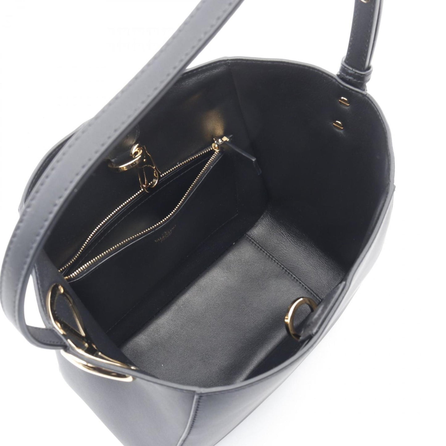 Valentino Garavani V Bucket Shoulder Bag Leather
