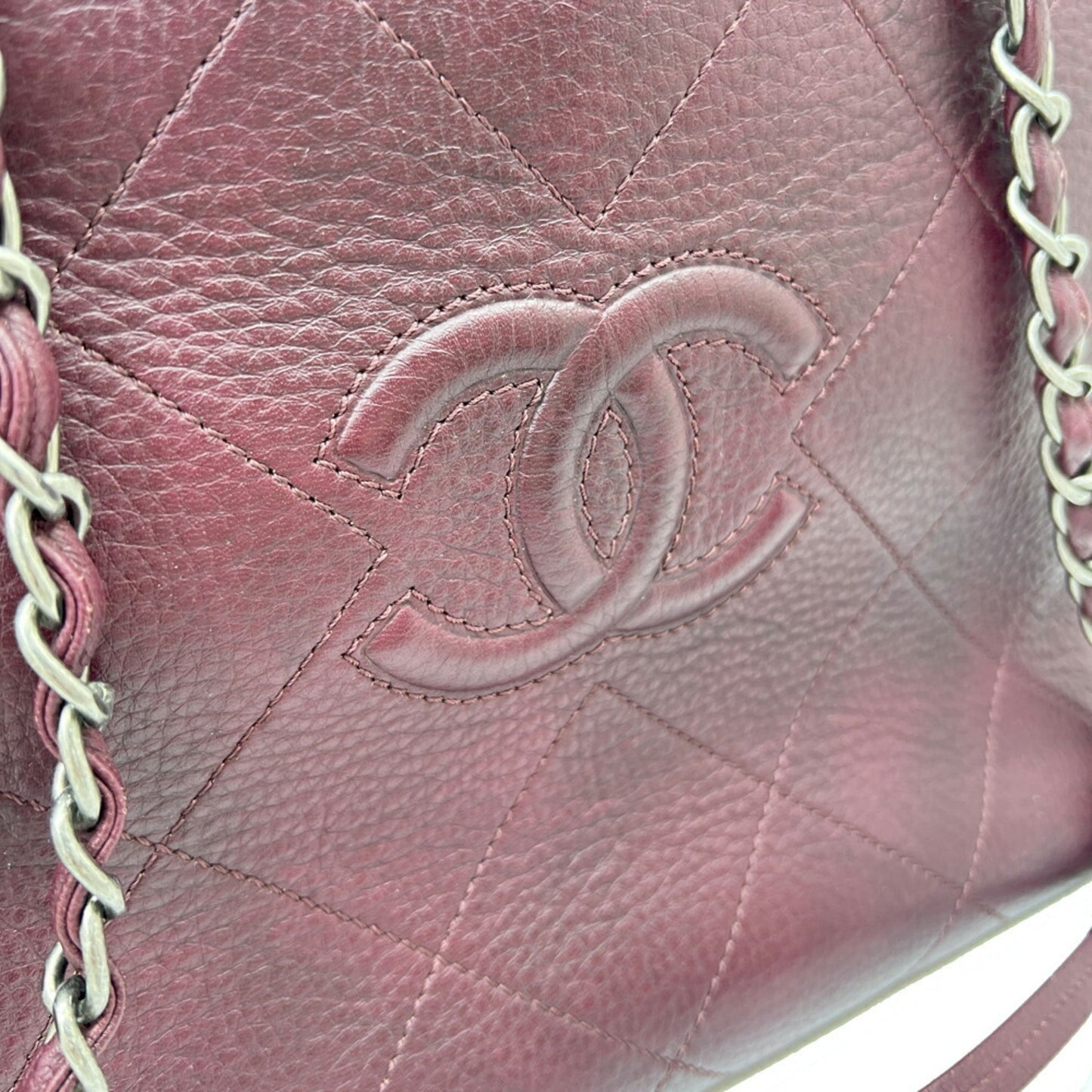Chanel Chanel Shoulder Bag Matelasse Wine Red Tote Handbag Chain