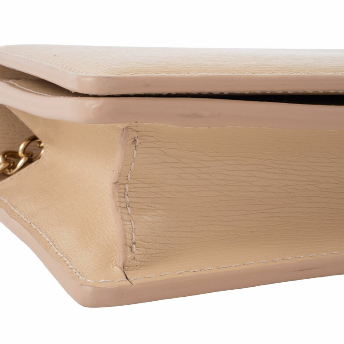 Gucci Chain Wallet Shoulder Bag 772643 Leather Pale Orange