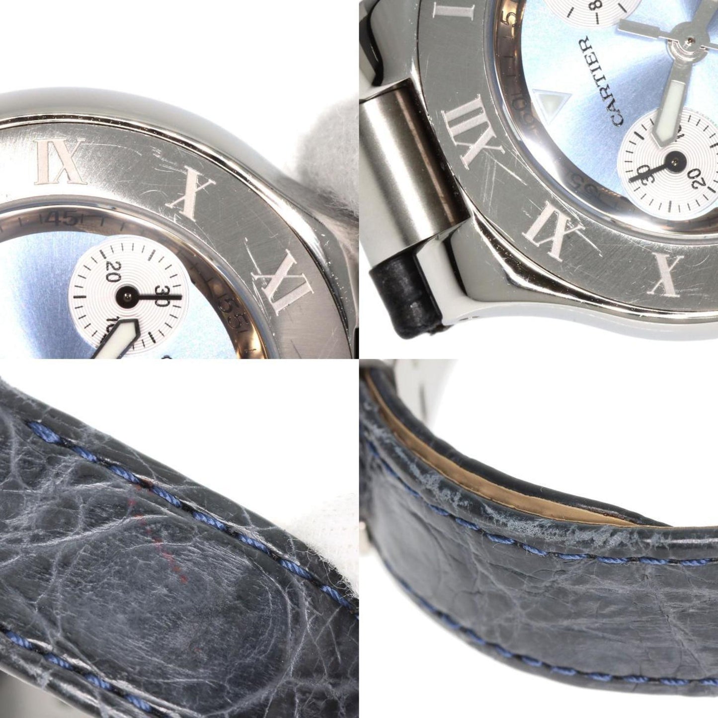 Cartier W1020013 Chronoscuff Sm Watch Stainless Steel Leather