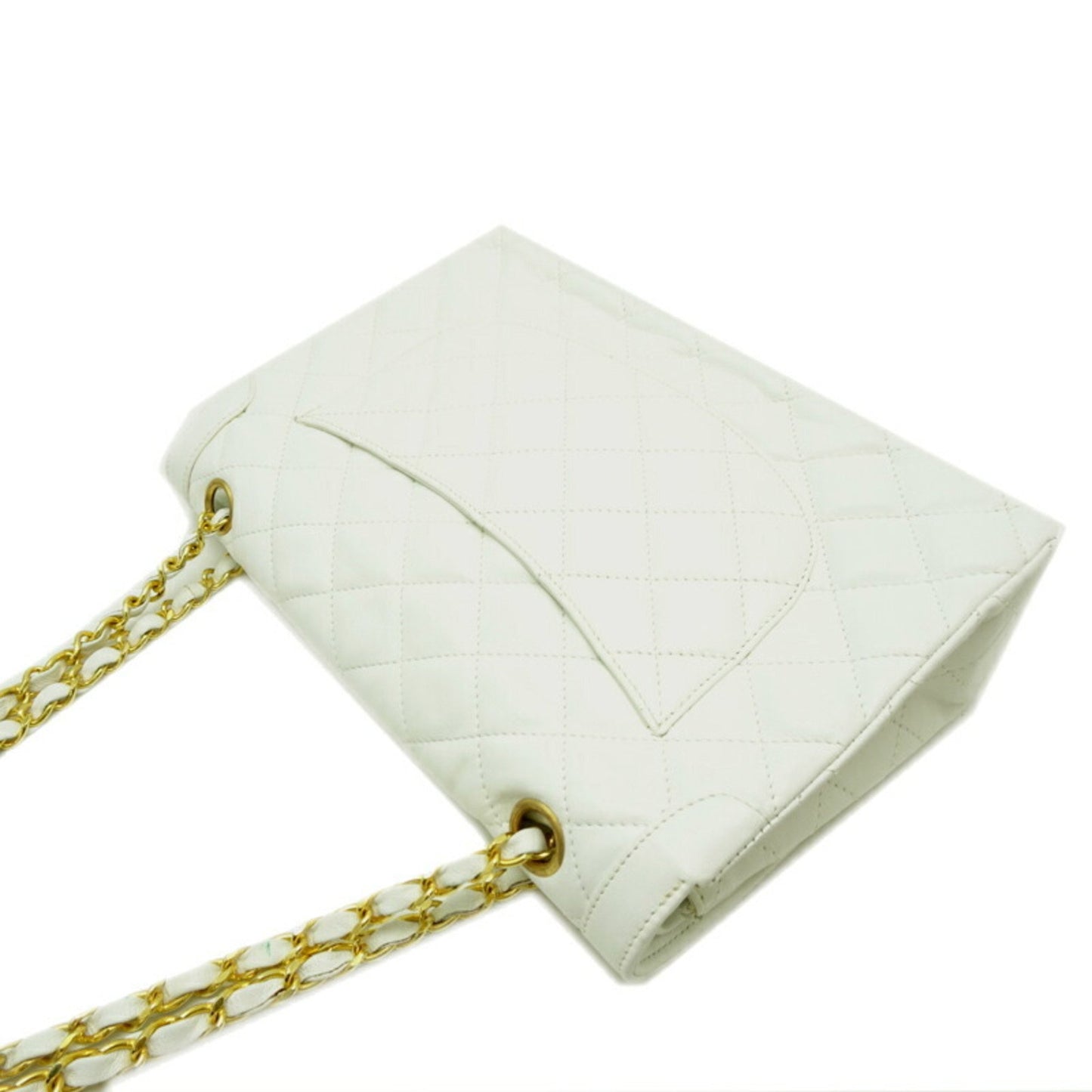 Chanel Paris Limited Edition Double Flap Shoulder Bag In White Lambskin
