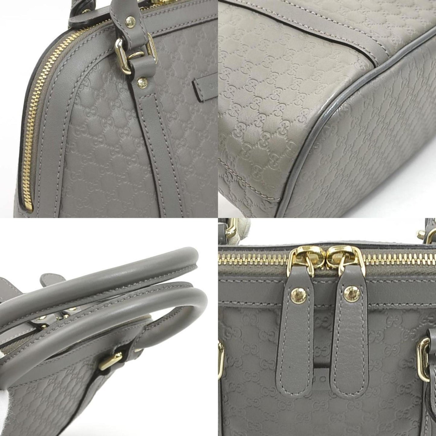 Gucci Micro Guccissima Leather Handbag Shoulder Bag In Gray And Gold