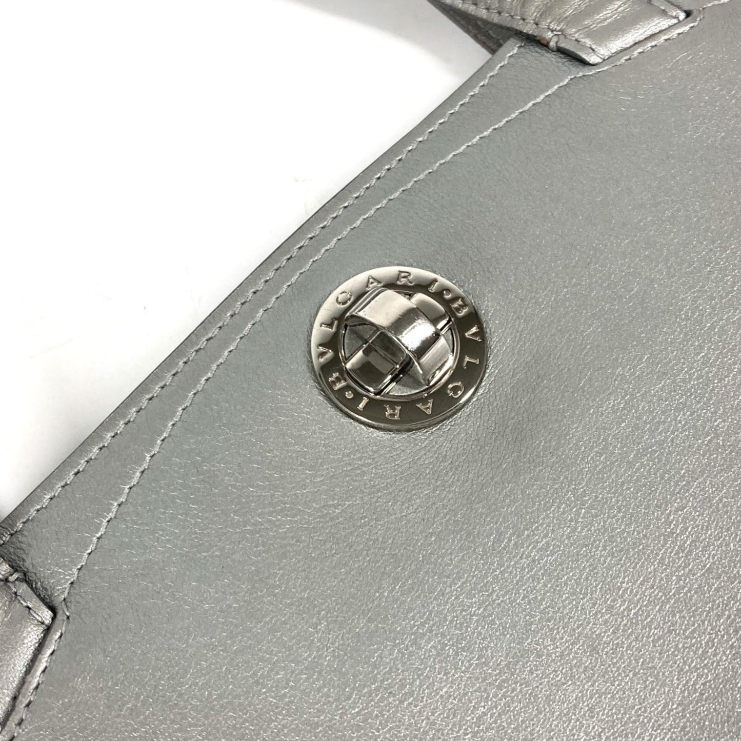 Bvlgari Bulgari Shoulder Bag Logo Turnlock Tote Leather