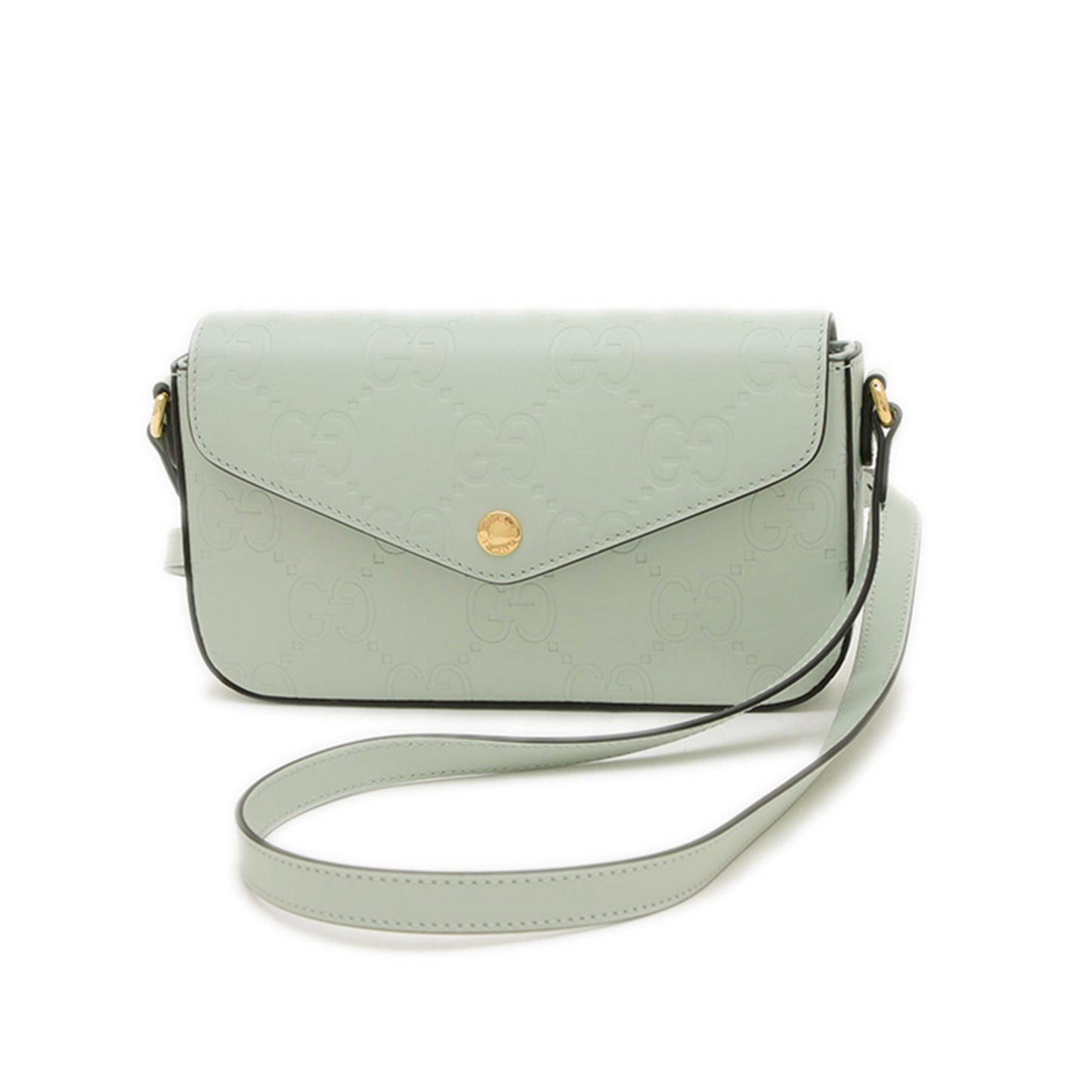 Gucci Gg Leather Super Mini Shoulder Bag Green 772794 Bp