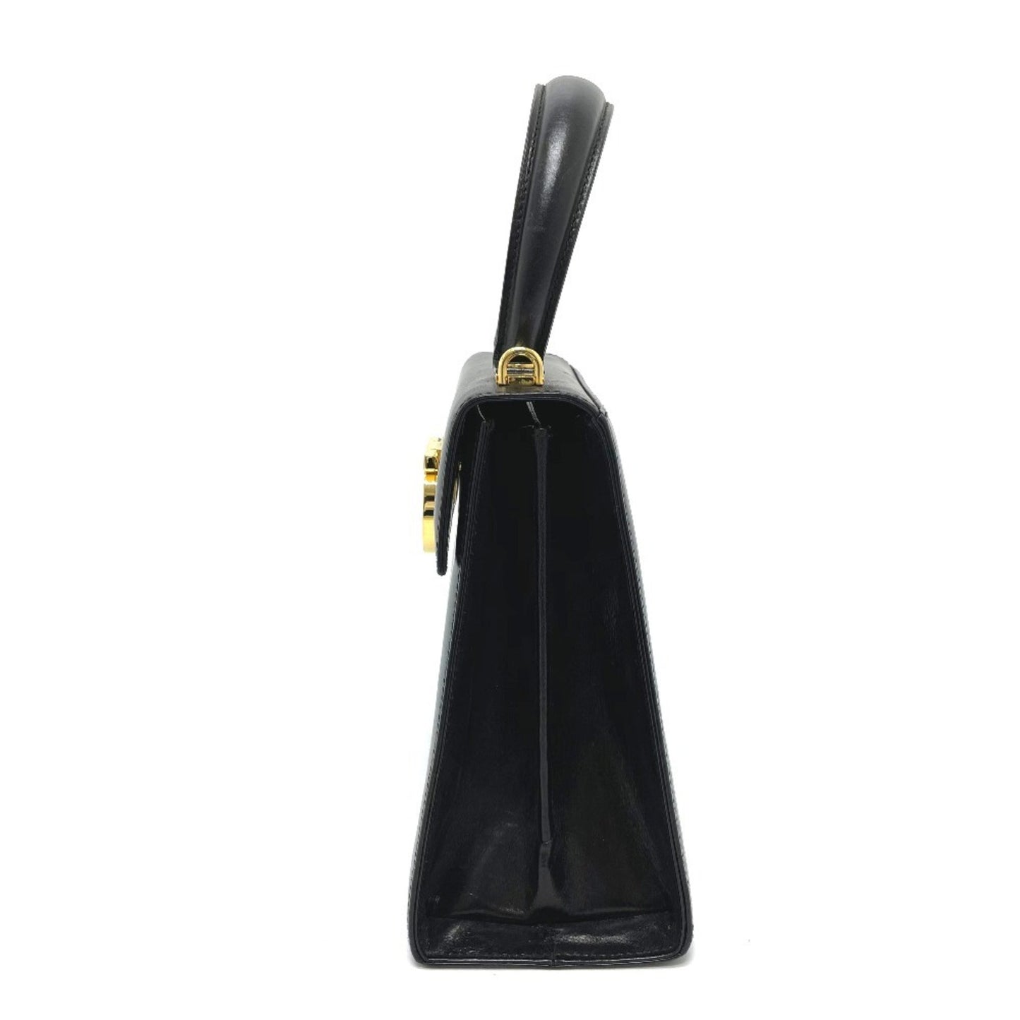 Salvatore Ferragamo Bx-212193 Gancini Bag 2Way Hand Bag Shoulder Bag Black Goldhardware
