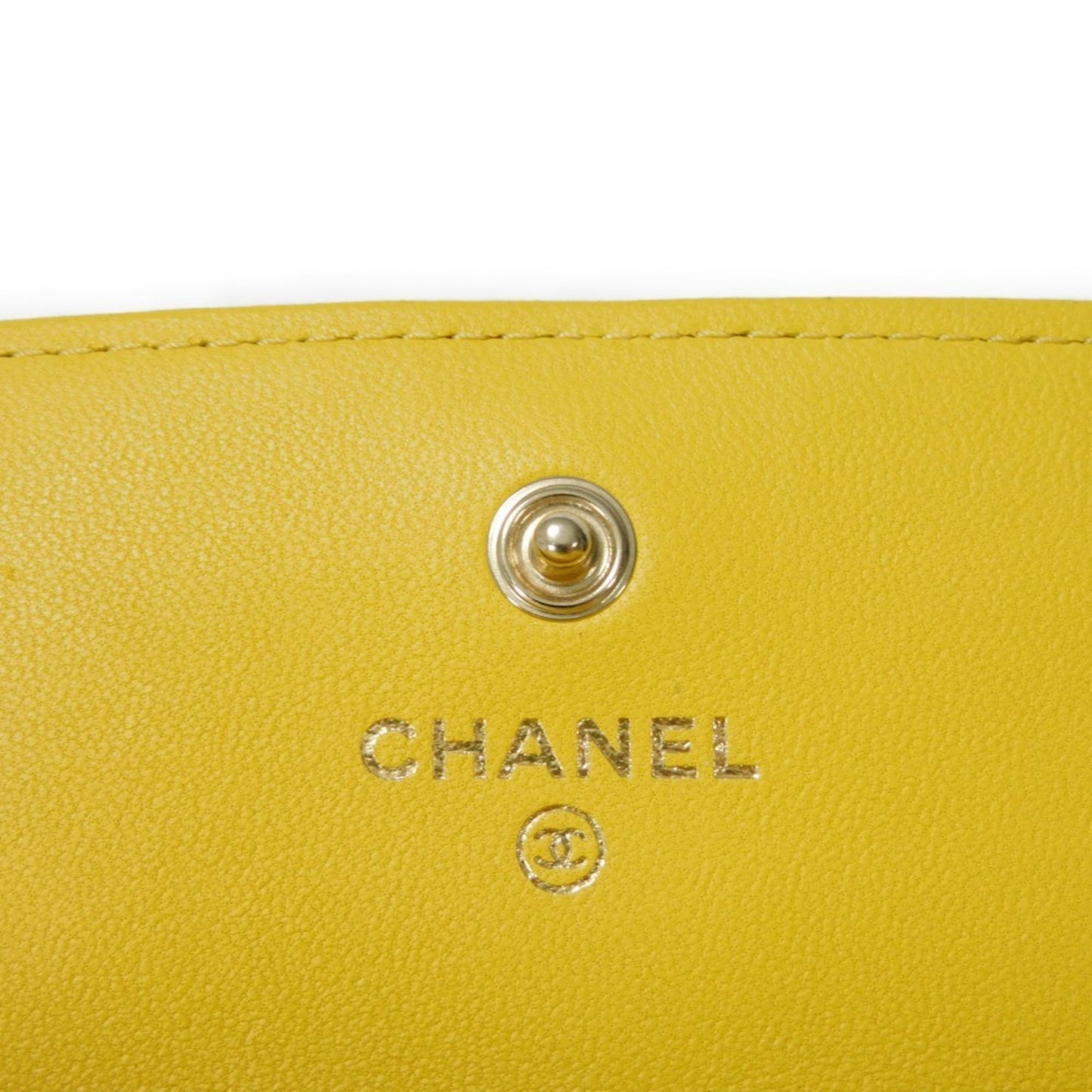 Chanel Long Wallet Boy Chanel Flap Coco Mark Quilted Lambskin 27Th Series Matelasse Yellow A80286