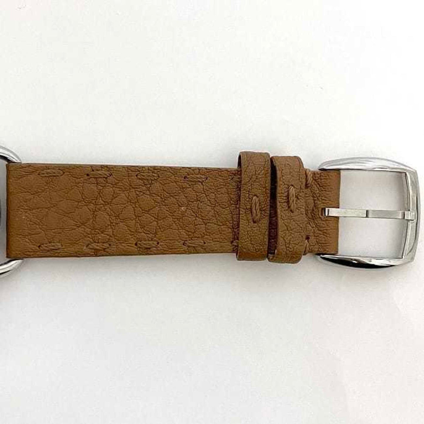 Fendi Watch F-22251 White Shell Brown Silver Selleria 80200M Ss Leather Quartz Fendi Battery