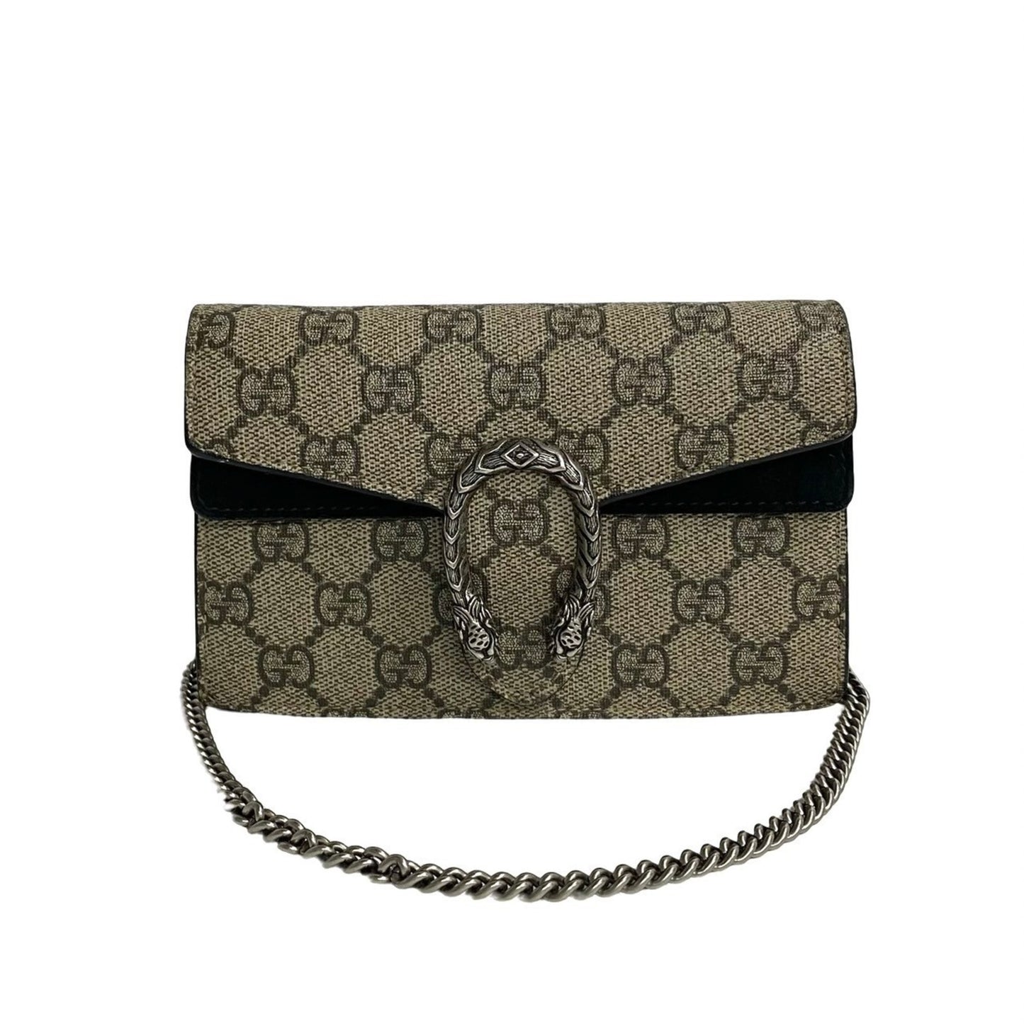 Gucci Dionysus Super Mini Bag Gg Supreme Leather Chain Shoulder Brown 27839