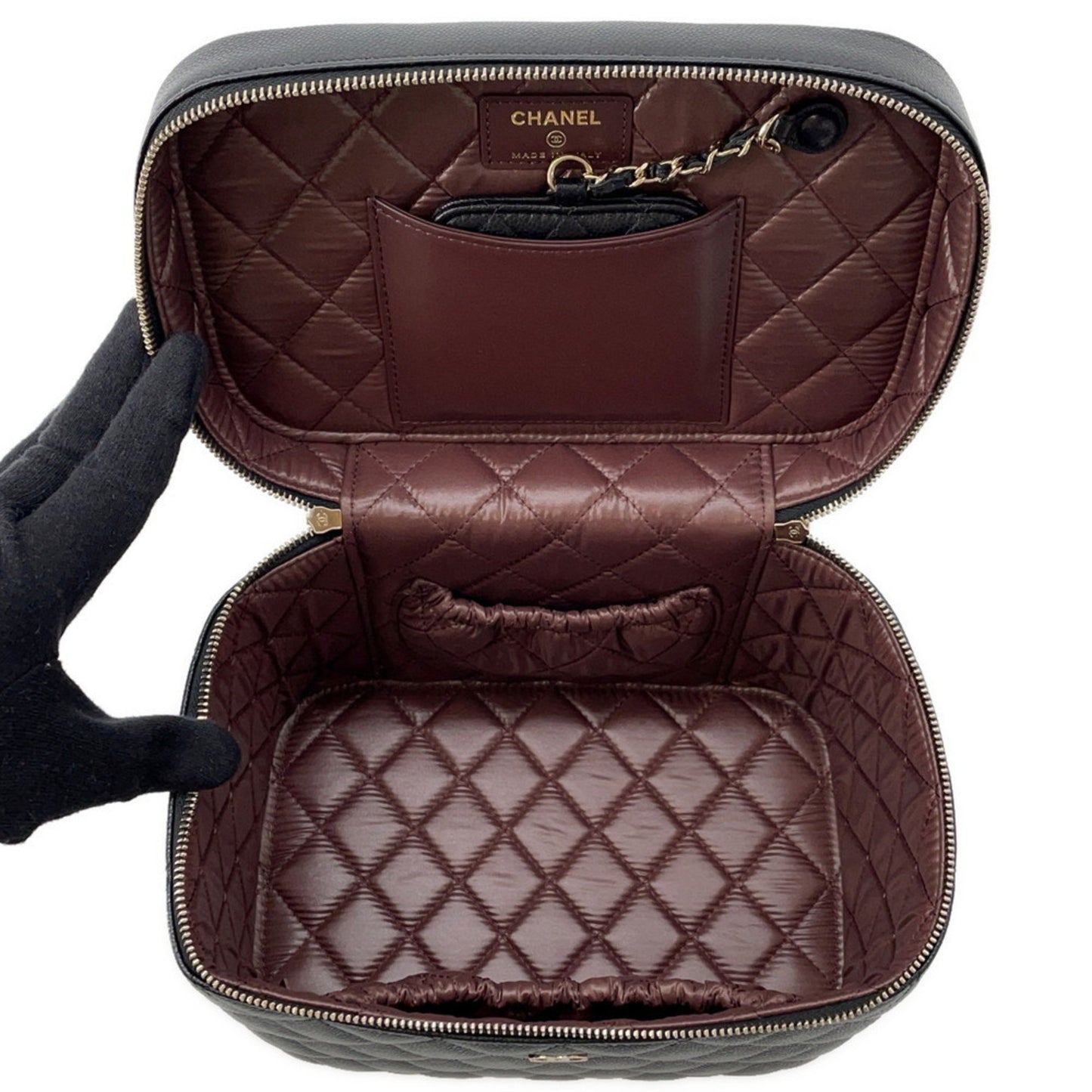 Chanel Handbag Matelasse Coco Mark Vanity Caviar Skin Ap2573 Chanel Black