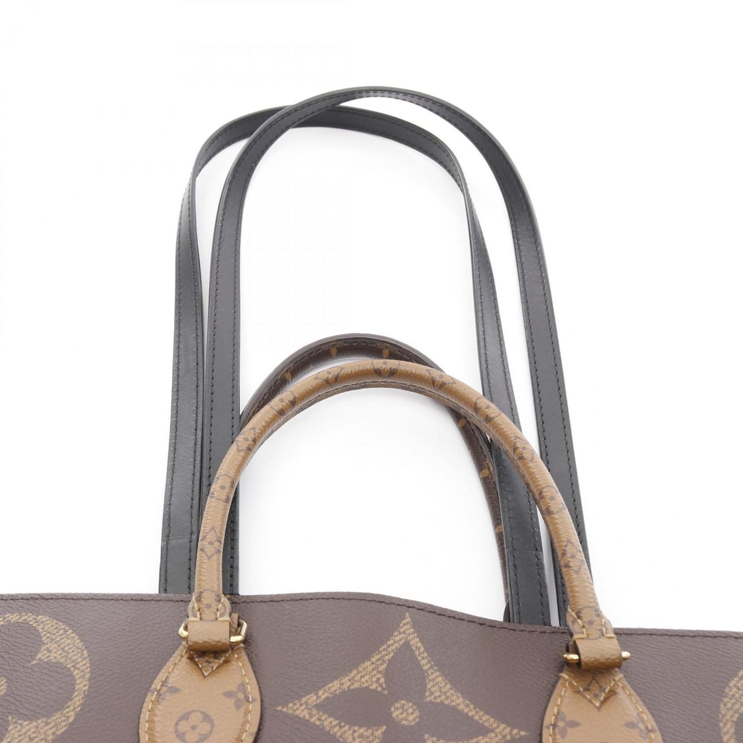 Louis Vuitton On The Go Gm Shoulder Bag Coated Canvas Leather Monogram Giant Reverse