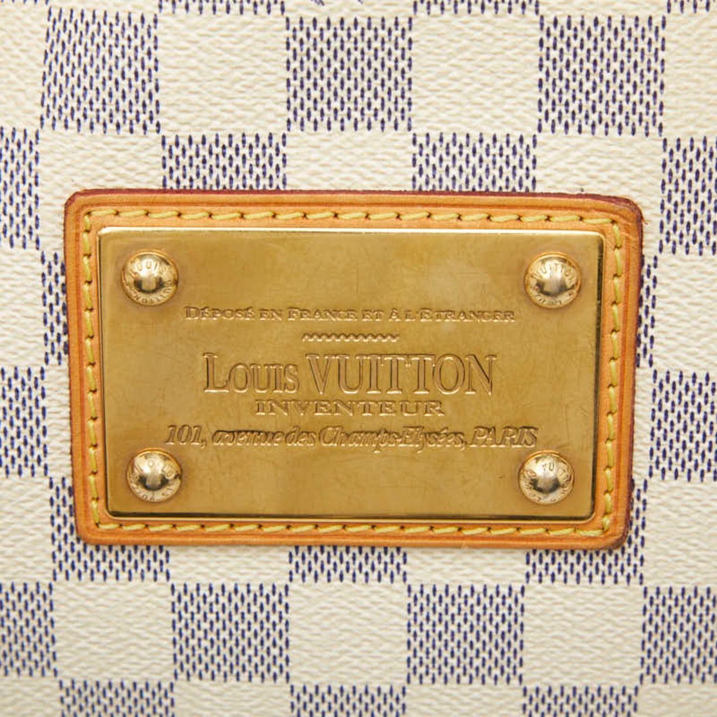 Louis Vuitton Damier Azur Hampstead Mm Tote Bag/Shoulder Bag N51206 White Leather