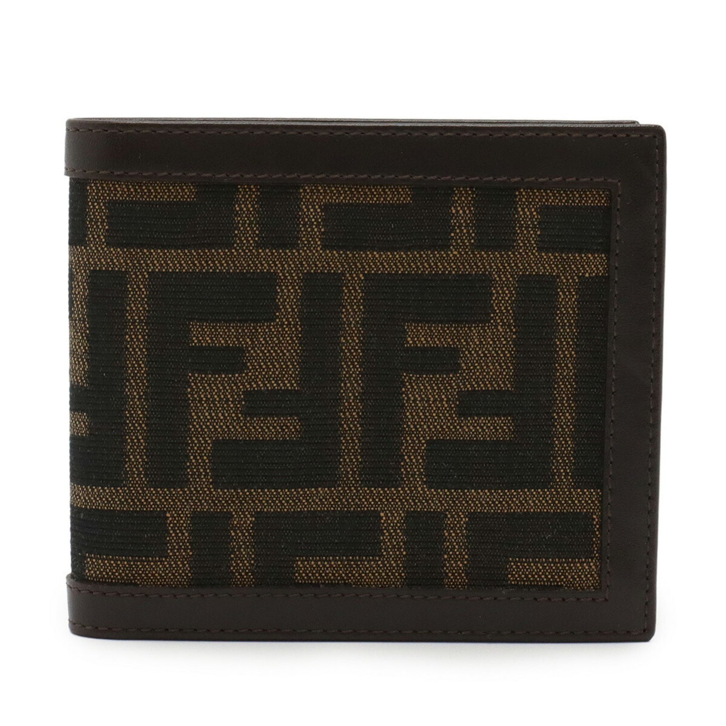 Fendi Zucca Pattern Bifold Wallet In Canvas And Leather