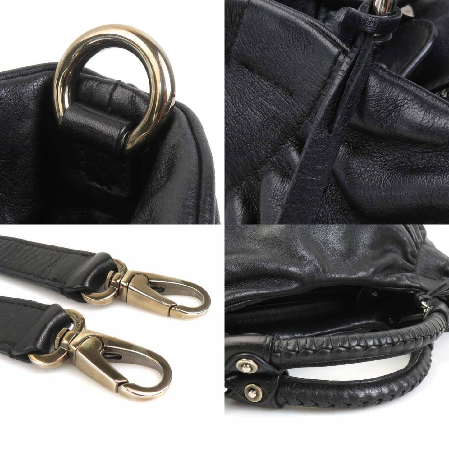 Salvatore Ferragamo Handbag Shoulder Bag Gancini Leather Black