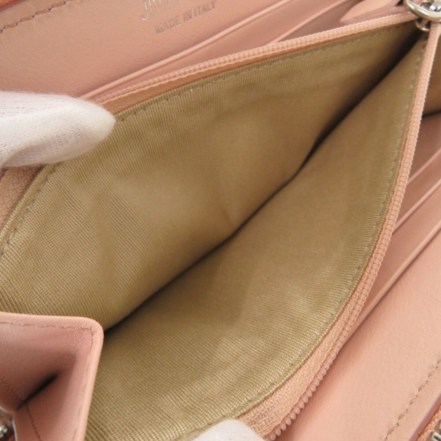 Jimmy Choo Philippa Star Stud Leather Pink Long Wallet 1689Jimmy Choo