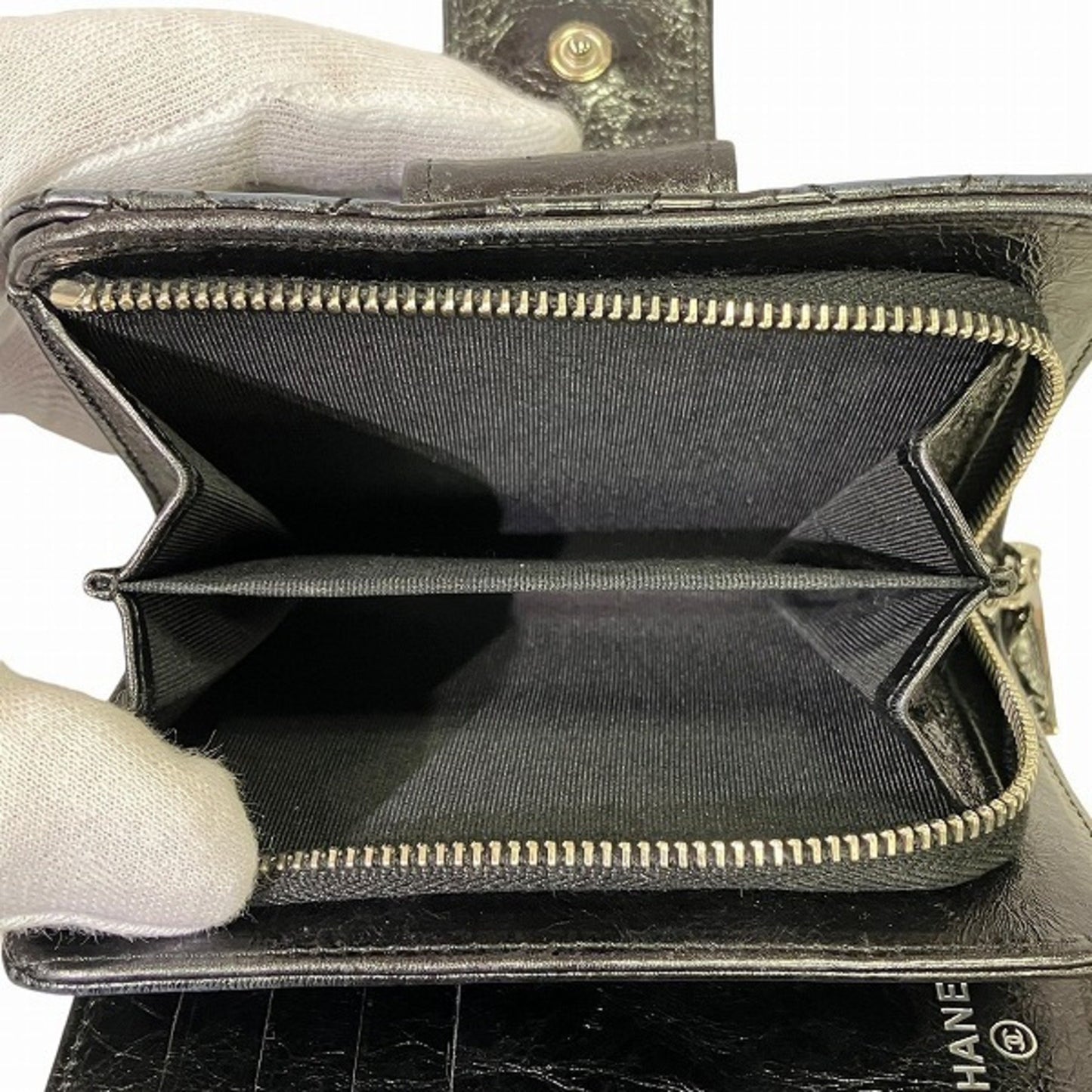 Chanel 2.55 Black Leather Wallet Bi-Fold