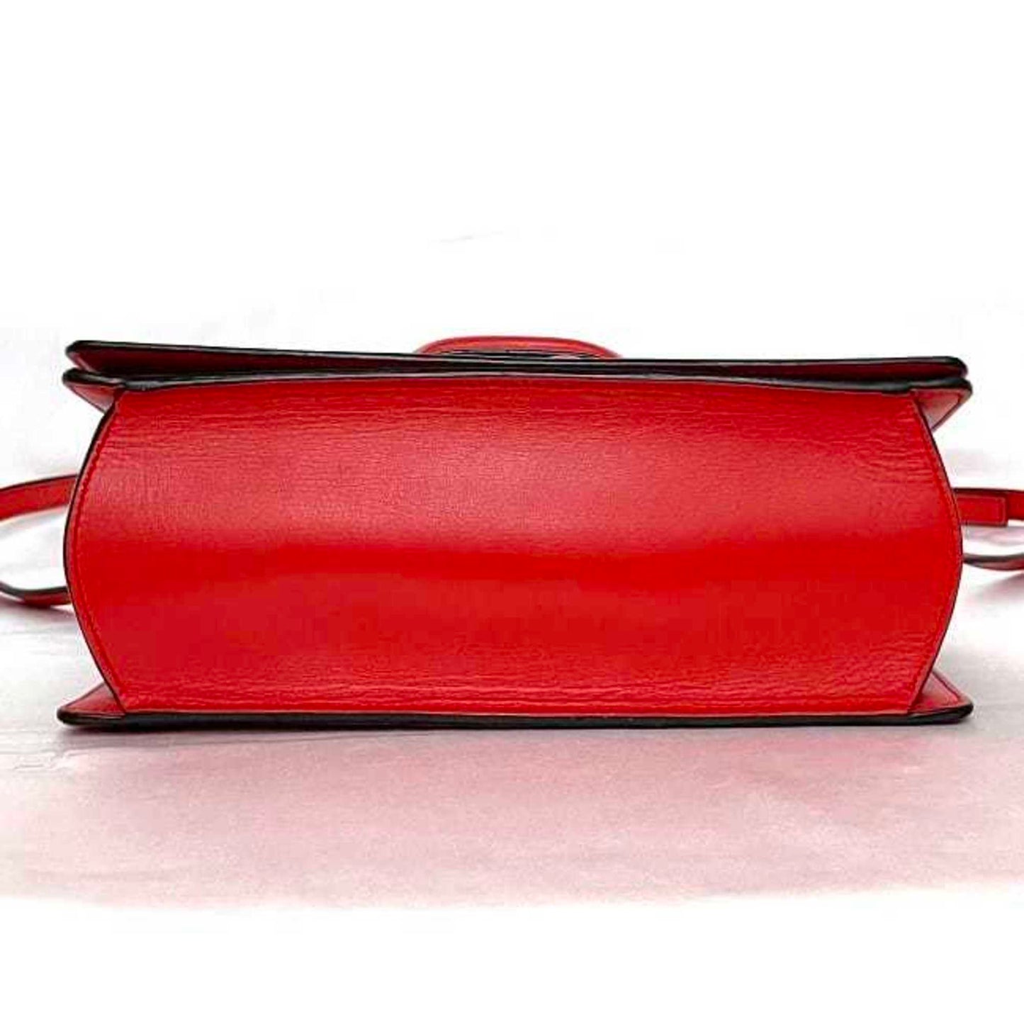 Loewe Shoulder Bag Barcelona Red F-19948 Flap Leather