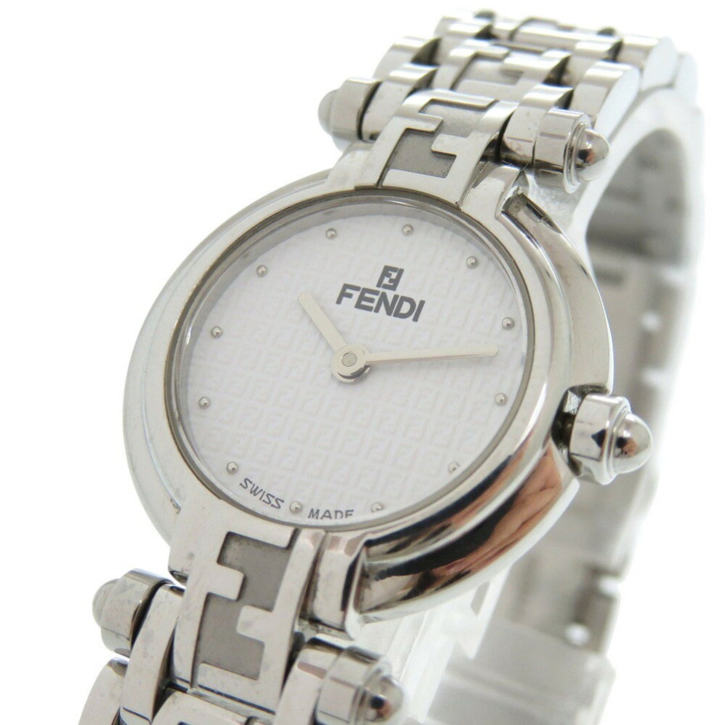 Fendi 750L Zucca Stainless Steel White Quartz Watch 1501Fendi